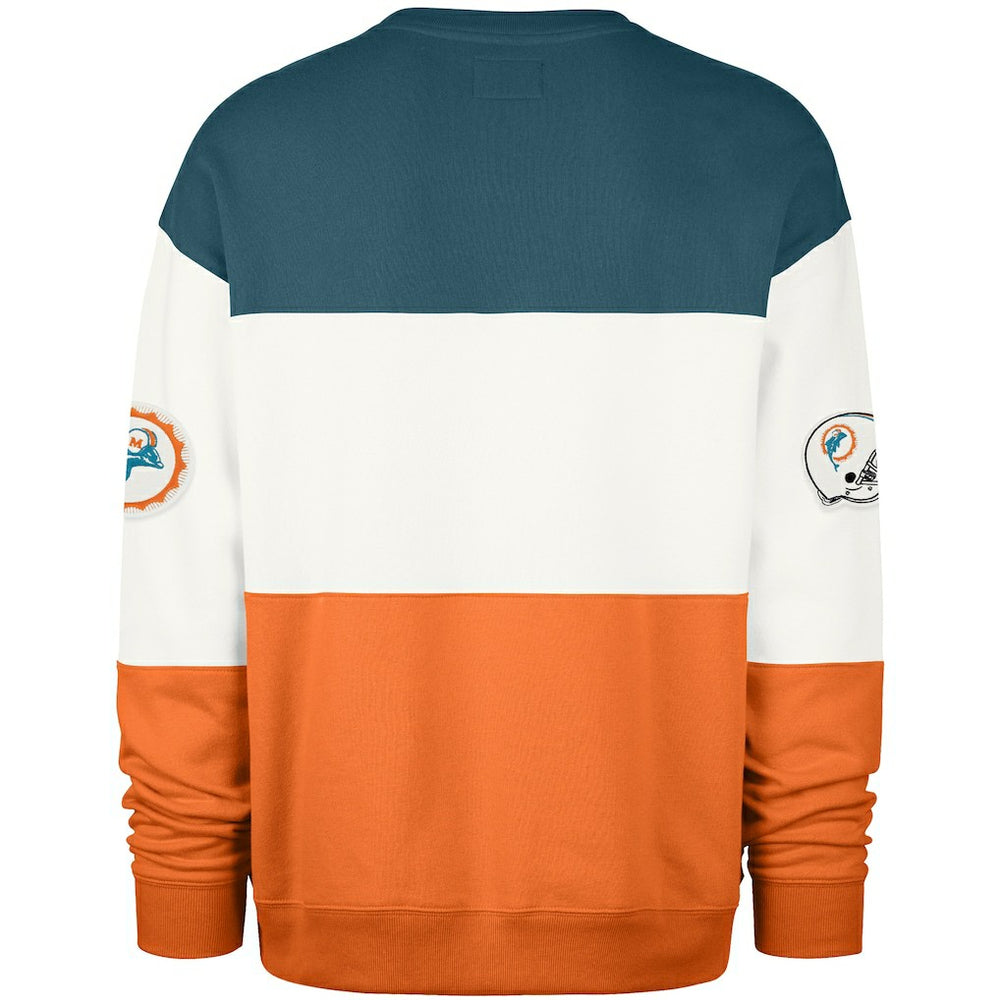 Miami Dolphins '47 Throwback Breeze Maximalist Sweatshirt Aqua/Orange | 47 brand