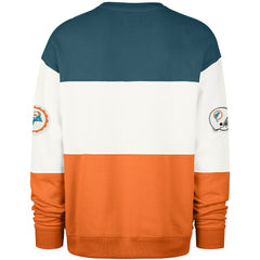 Miami Dolphins '47 Throwback Breeze Maximalist Sweatshirt Aqua/Orange | 47 brand