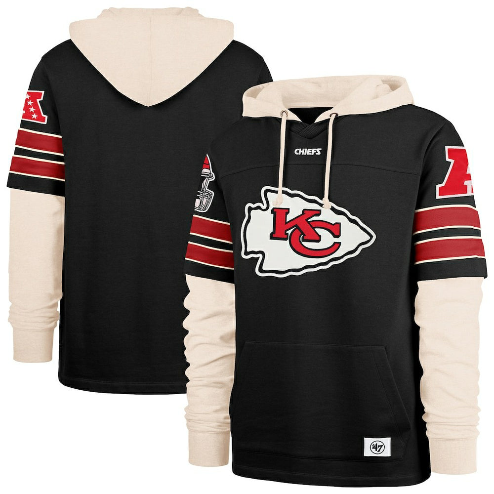 Kansas City Chiefs '47 Split Zone Cornerback Duo Hoodie Black | 47 brand