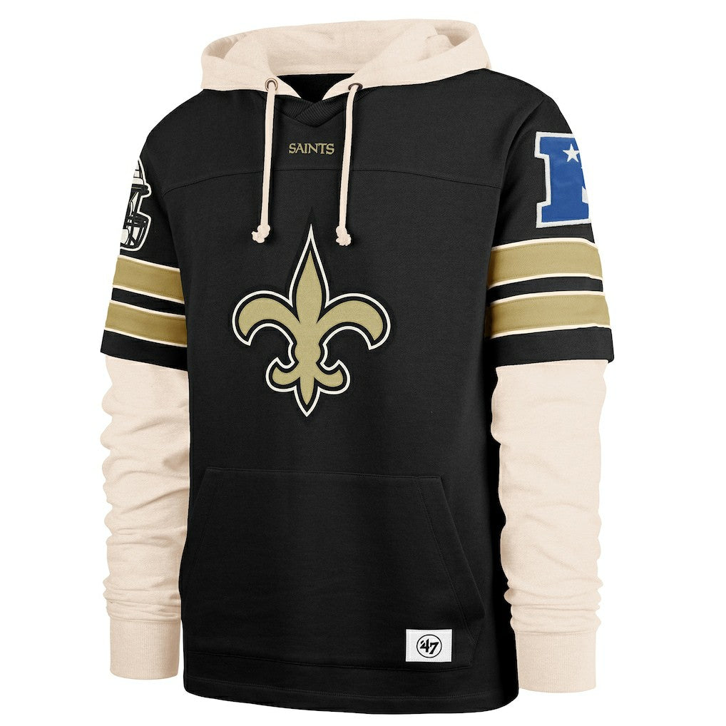 New Orleans Saints '47 Split Zone Cornerback Duo Hoodie Black | 47 brand