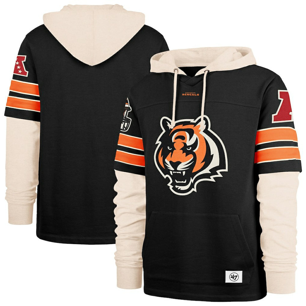 Cincinnati Bengals '47 Split Zone Cornerback Duo Hoodie Black | 47 brand