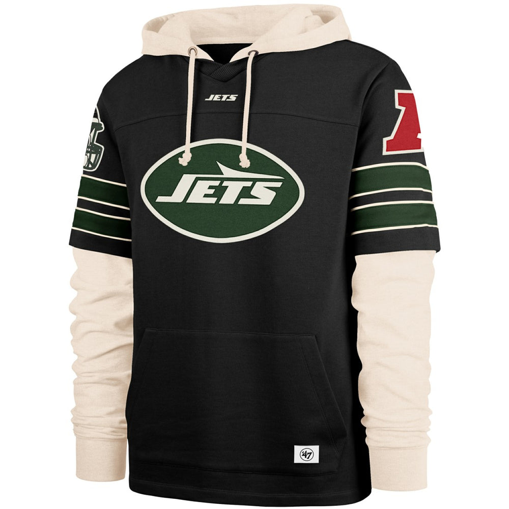 New York Jets '47 Split Zone Cornerback Duo Hoodie Black | 47 brand