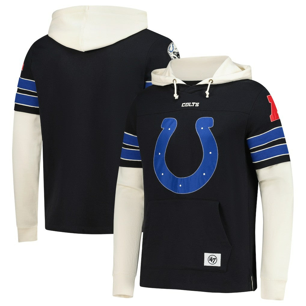Indianapolis Colts '47 Split Zone Cornerback Duo Hoodie Black | 47 brand