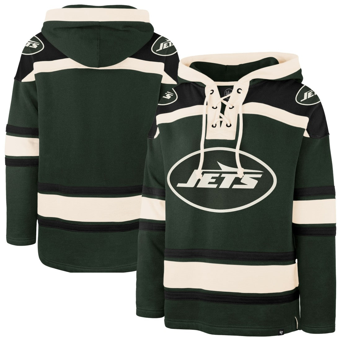 New York Jets '47 Men's Superior Lacer Hoodie Dark Green | 47 brand