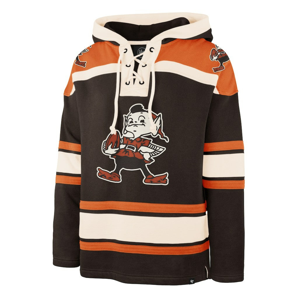 Cleveland Browns '47 Throwback Superior Lacer Hoodie Brown | 47 brand