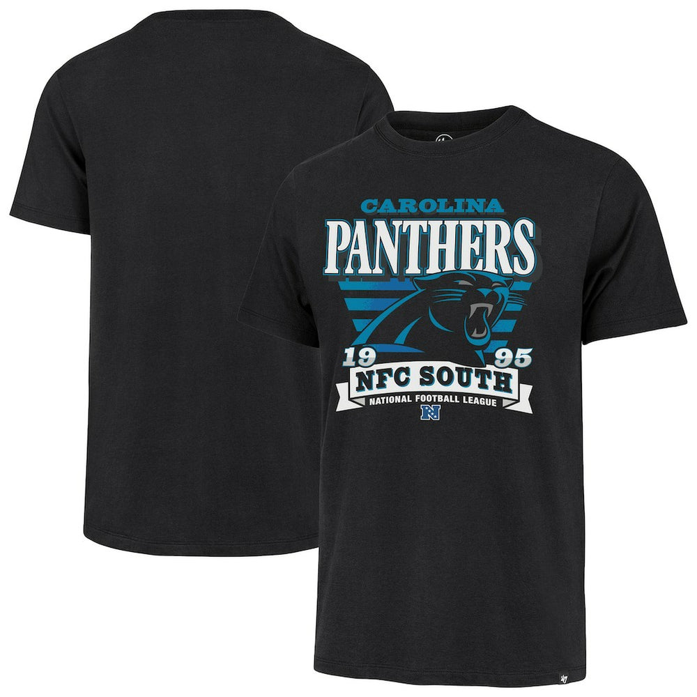 Carolina Panthers '47 Stripe Splash Franklin T-Shirt Black | 47 brand
