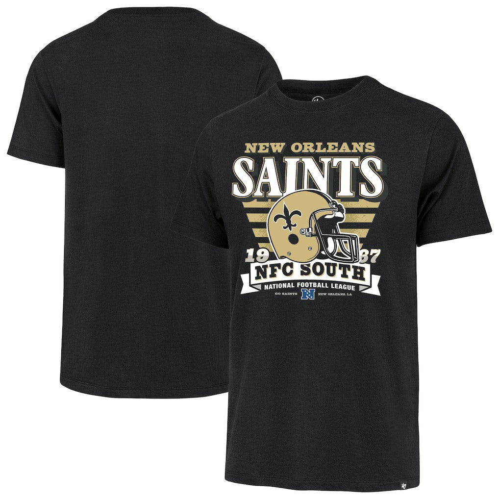 New Orleans Saints '47 Stripe Splash Franklin Throwback T-Shirt Black | 47 brand
