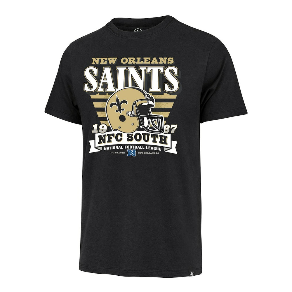 New Orleans Saints '47 Stripe Splash Franklin Throwback T-Shirt Black | 47 brand