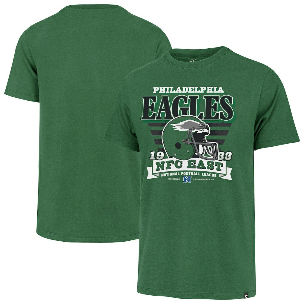 Philadelphia Eagles '47 Stripe Splash Franklin Throwback T-Shirt Kelly Green | 47 brand
