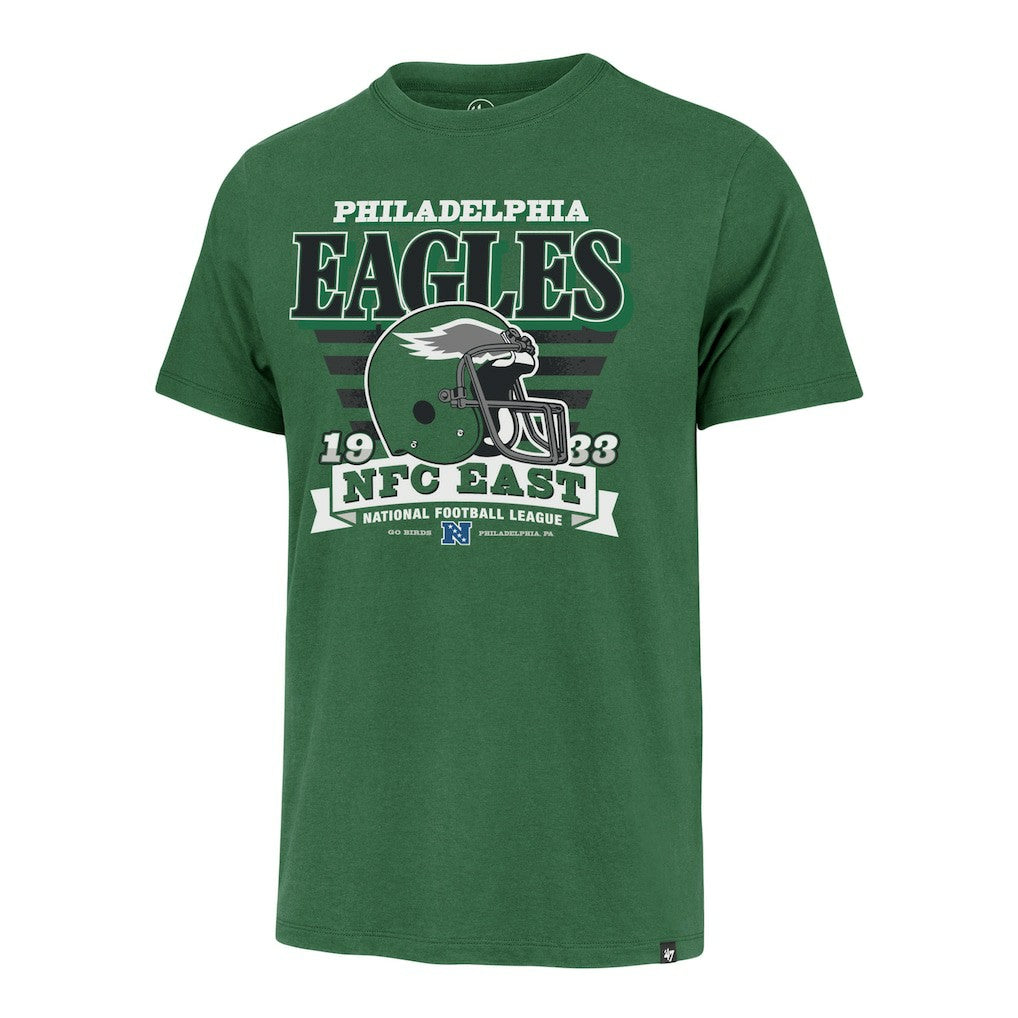 Philadelphia Eagles '47 Stripe Splash Franklin Throwback T-Shirt Kelly Green | 47 brand