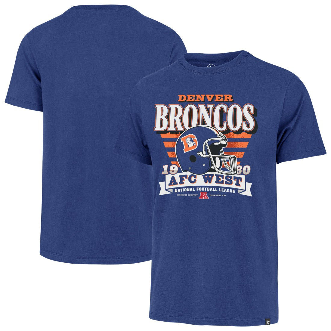 Denver Broncos '47 Stripe Splash Franklin Throwback T-Shirt Royal | 47 brand