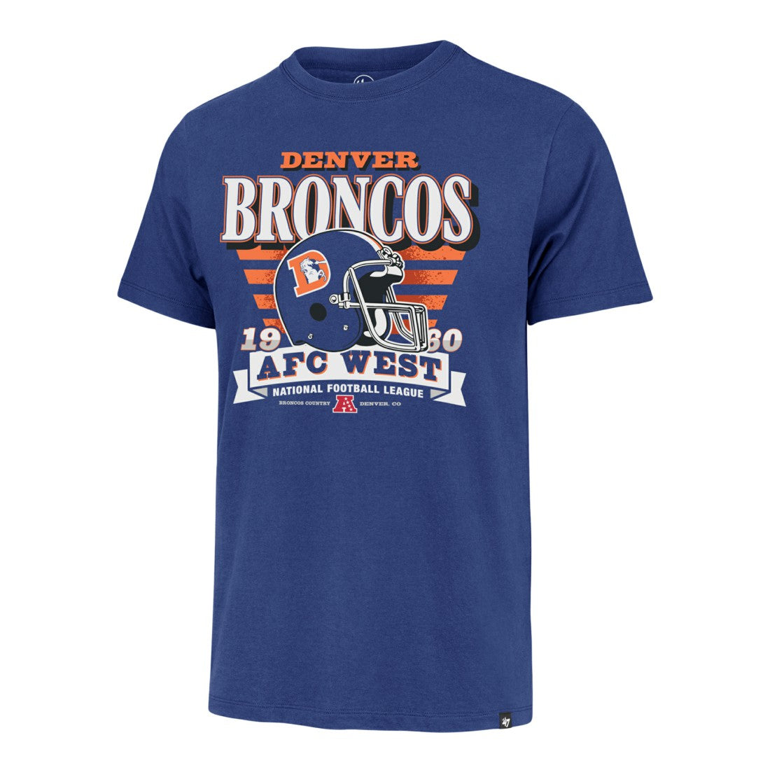 Denver Broncos '47 Stripe Splash Franklin Throwback T-Shirt Royal | 47 brand