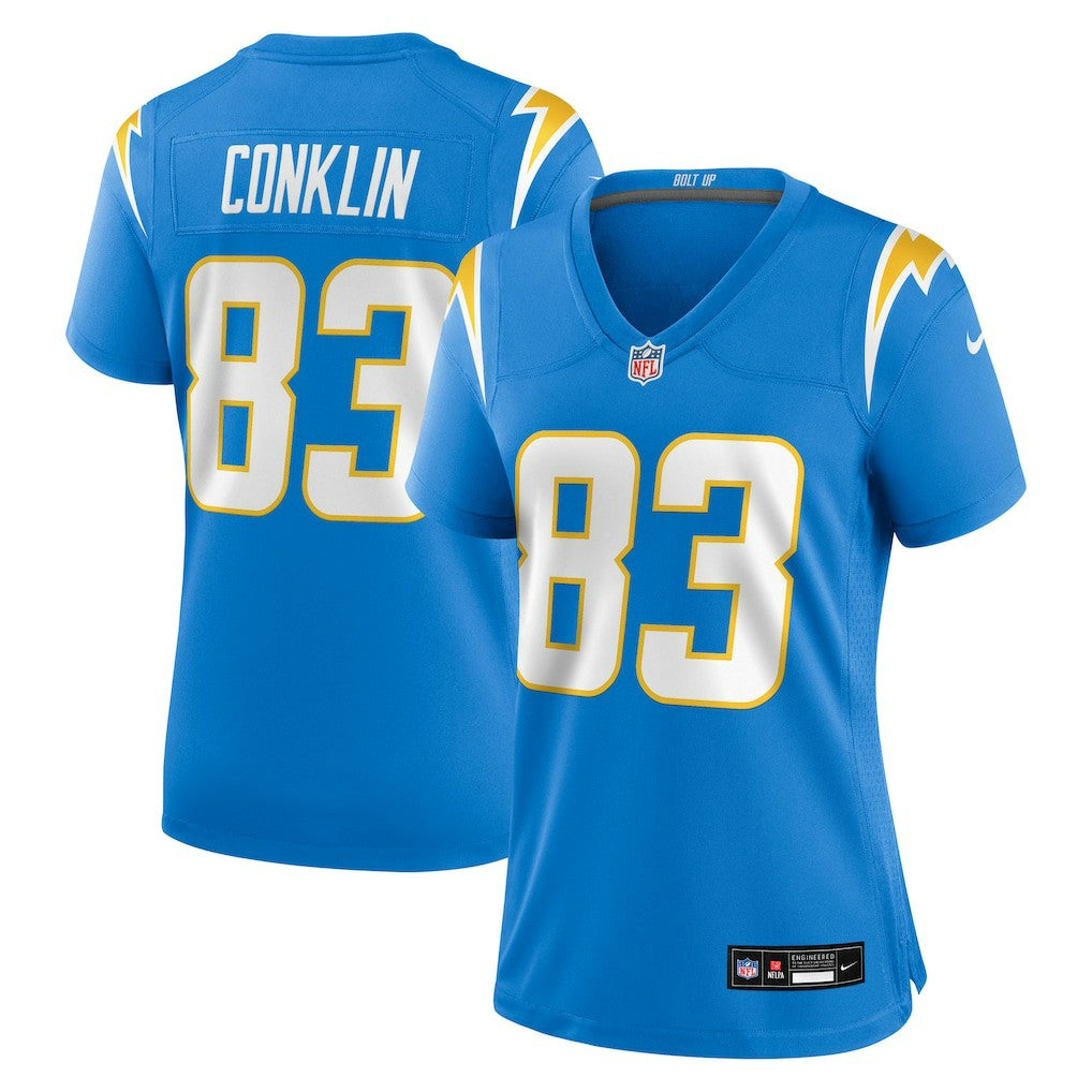Tyler Conklin Los Angeles Chargers Women's Team Game Jersey Powder Blue | Nike for Sale