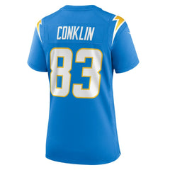 Tyler Conklin Los Angeles Chargers Women's Team Game Jersey Powder Blue | Nike for Sale
