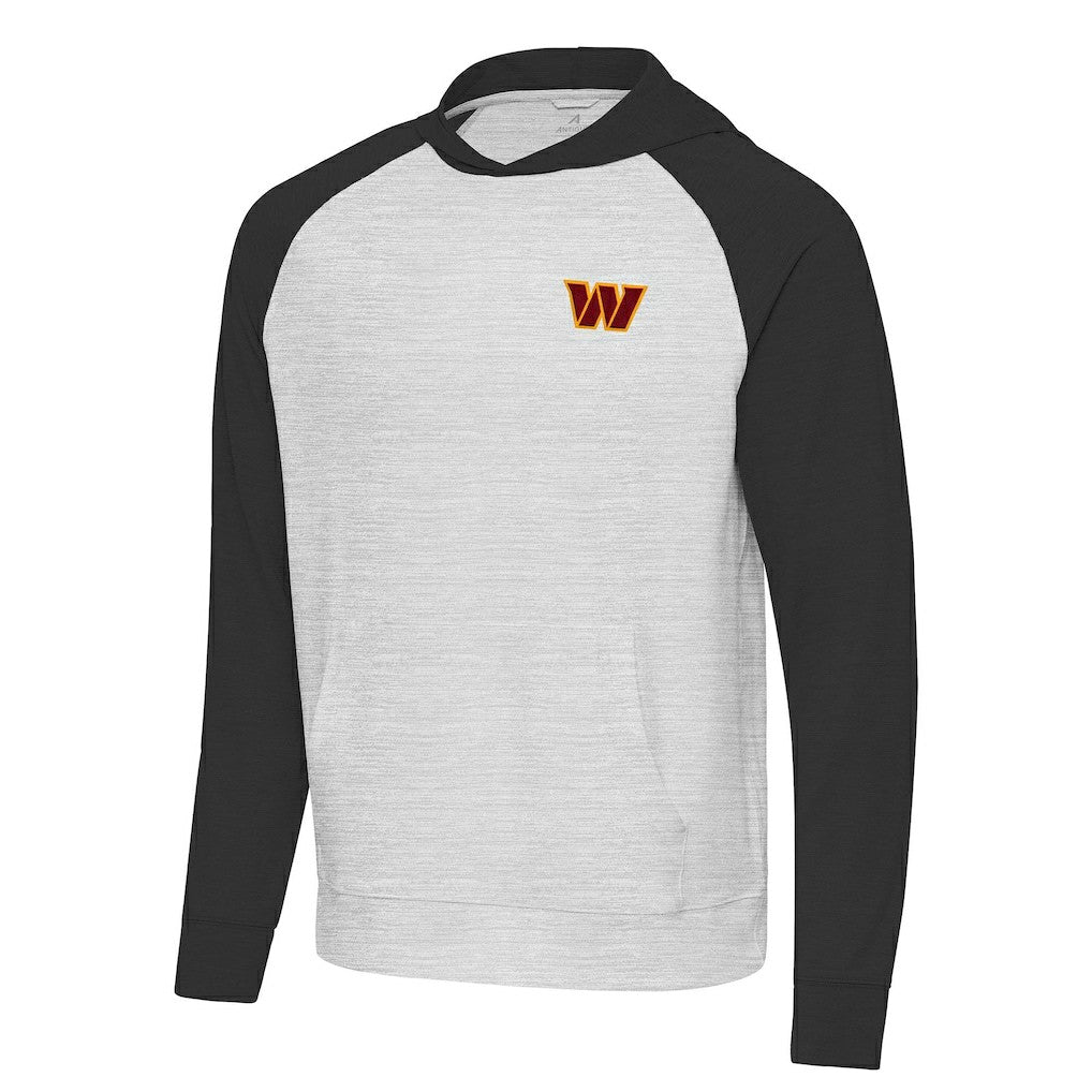 Washington Commanders Antigua Urgent Pullover Hoodie Heather Gray/Black | NFL