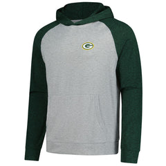 Green Bay Packers Antigua Urgent Pullover Hoodie Heather Gray/Black | NFL