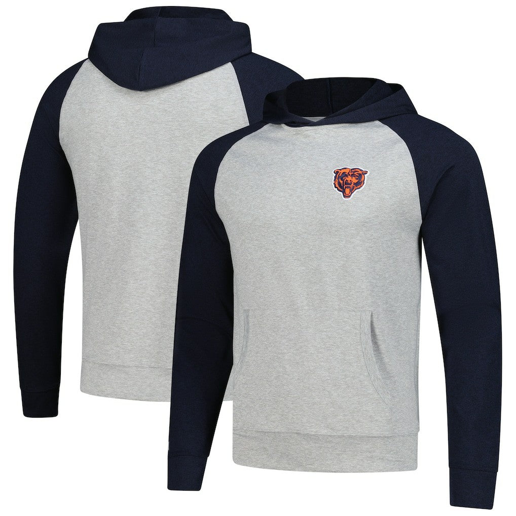 Chicago Bears Antigua Urgent Pullover Hoodie Heather Gray/Navy | NFL
