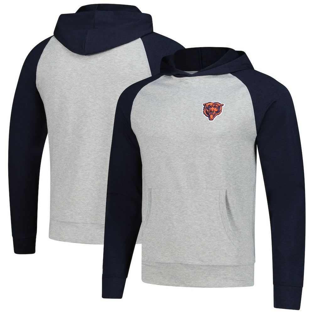 Chicago Bears Antigua Urgent Pullover Hoodie Heather Gray/Navy | NFL
