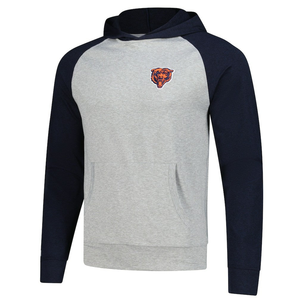Chicago Bears Antigua Urgent Pullover Hoodie Heather Gray/Navy | NFL