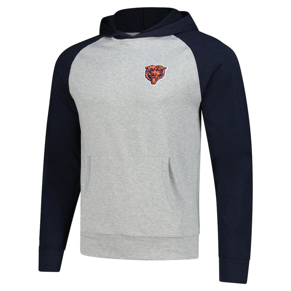 Chicago Bears Antigua Urgent Pullover Hoodie Heather Gray/Navy | NFL