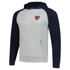 Chicago Bears Antigua Urgent Pullover Hoodie Heather Gray/Navy | NFL