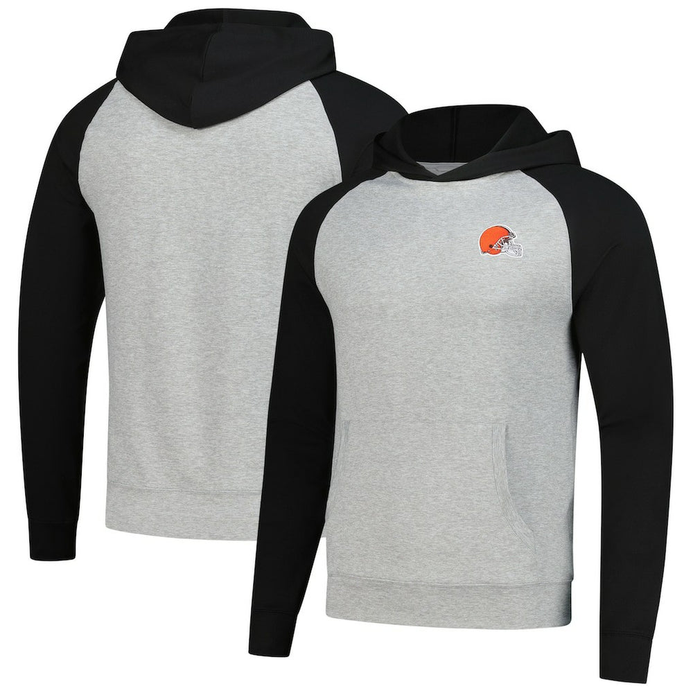 Cleveland Browns Antigua Urgent Pullover Hoodie Heather Gray/Black | NFL
