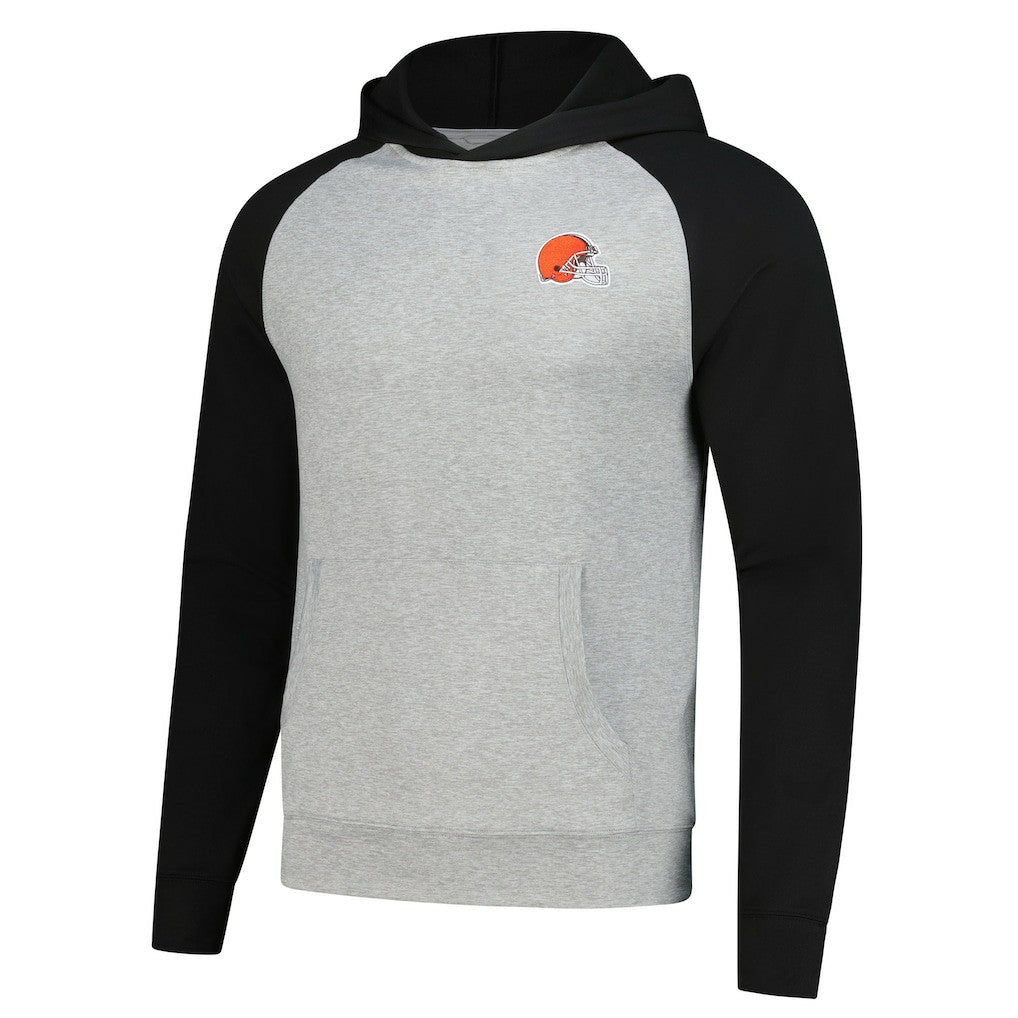 Cleveland Browns Antigua Urgent Pullover Hoodie Heather Gray/Black | NFL
