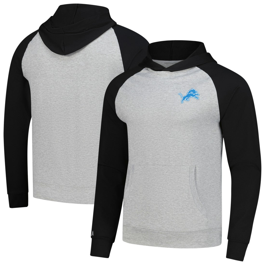 Detroit Lions Antigua Urgent Pullover Hoodie Heather Gray/Black | NFL