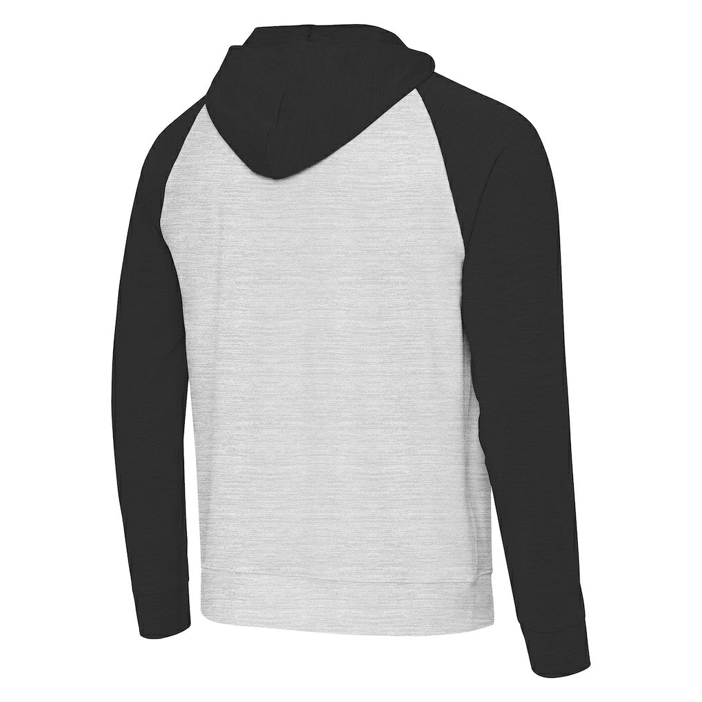 Pittsburgh Steelers Antigua Urgent Pullover Hoodie Black/Heather Gray | NFL