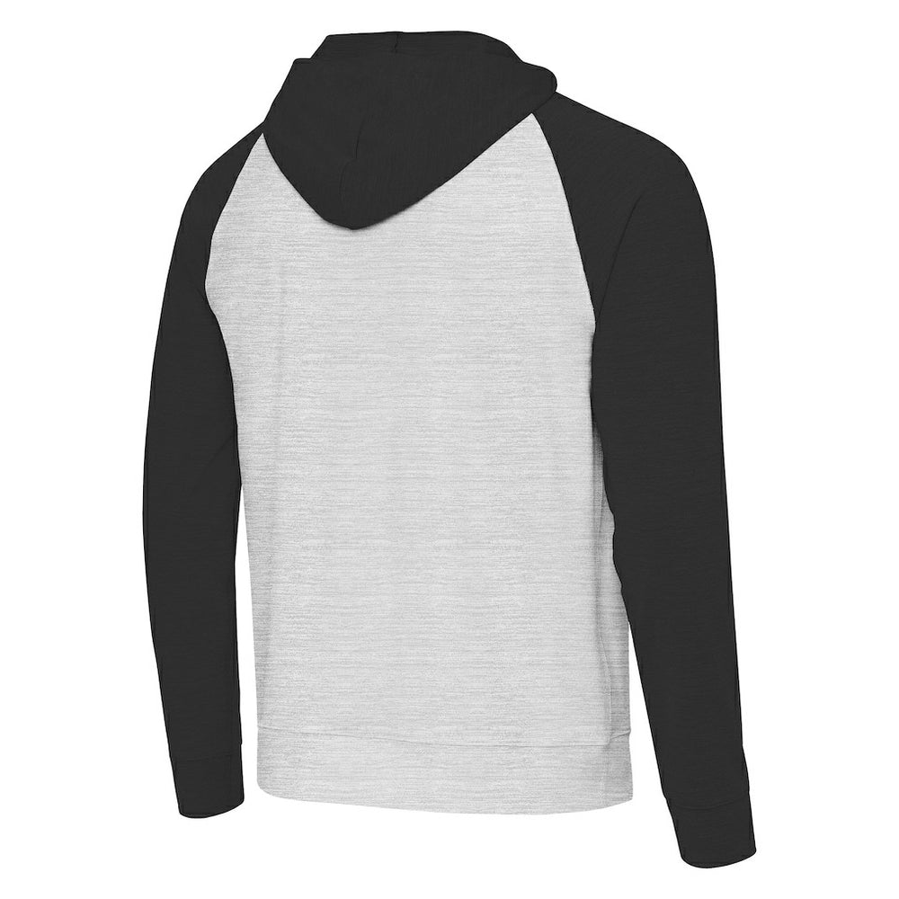 Pittsburgh Steelers Antigua Urgent Pullover Hoodie Black/Heather Gray | NFL