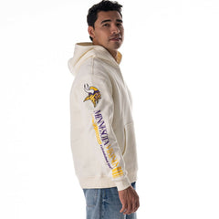 Minnesota Vikings The Wild Collective Unisex Stacked Graphic Sleeve Fleece Hoodie Cream | NFL