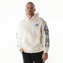 Detroit Lions The Wild Collective Unisex Stacked Graphic Sleeve Fleece Hoodie Cream | NFL