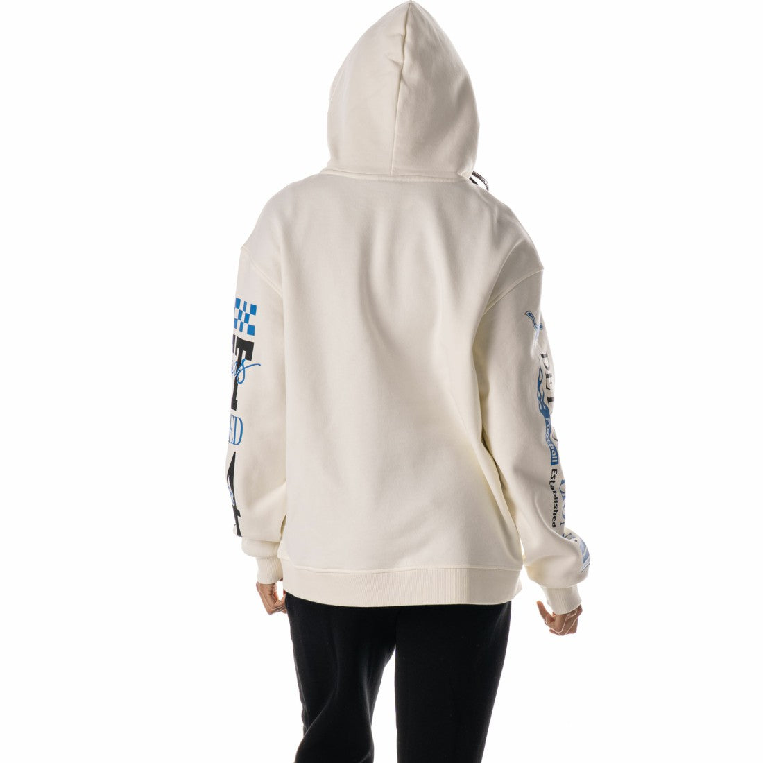 Detroit Lions The Wild Collective Unisex Stacked Graphic Sleeve Fleece Hoodie Cream | NFL