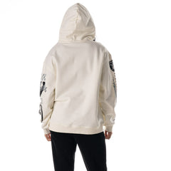 Las Vegas Raiders The Wild Collective Unisex Stacked Graphic Sleeve Fleece Hoodie Cream | NFL