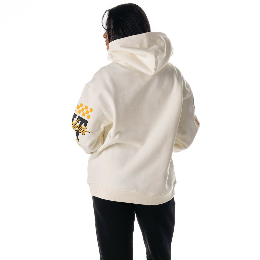 Pittsburgh Steelers The Wild Collective Unisex Stacked Graphic Sleeve Fleece Hoodie Cream | NFL