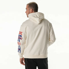 Buffalo Bills The Wild Collective Unisex Stacked Graphic Sleeve Fleece Hoodie Cream | NFL