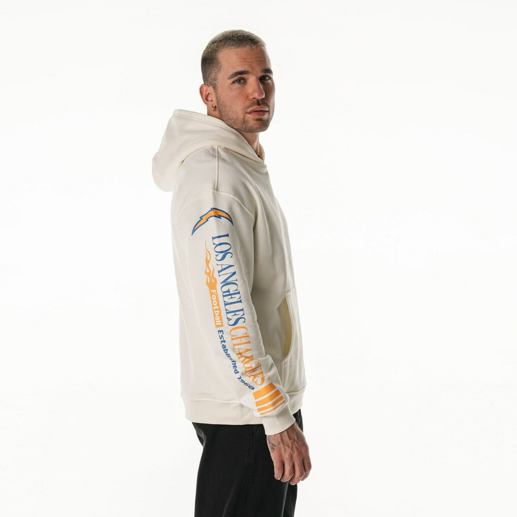 Los Angeles Chargers The Wild Collective Unisex Stacked Graphic Sleeve Fleece Hoodie Cream | NFL