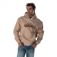 San Francisco 49ers The Wild Collective Unisex Oversized Graphic Fleece Hoodie Tan | NFL