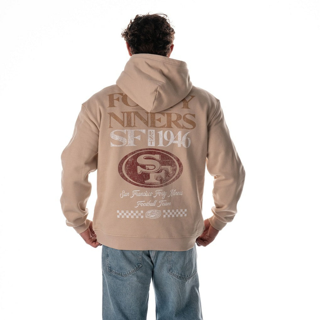 San Francisco 49ers The Wild Collective Unisex Oversized Graphic Fleece Hoodie Tan | NFL