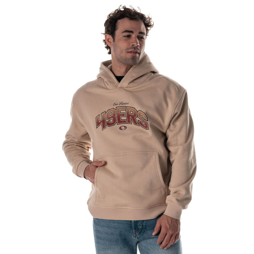 San Francisco 49ers The Wild Collective Unisex Oversized Graphic Fleece Hoodie Tan | NFL