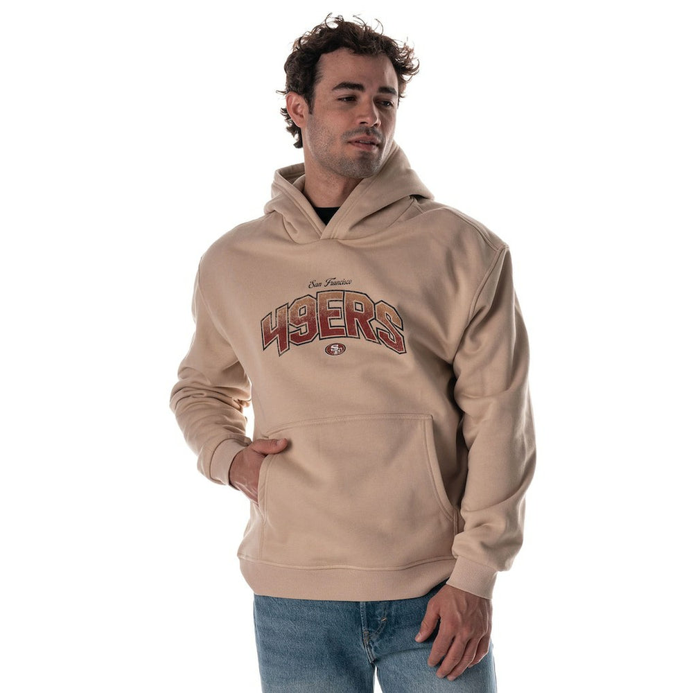 San Francisco 49ers The Wild Collective Unisex Oversized Graphic Fleece Hoodie Tan | NFL