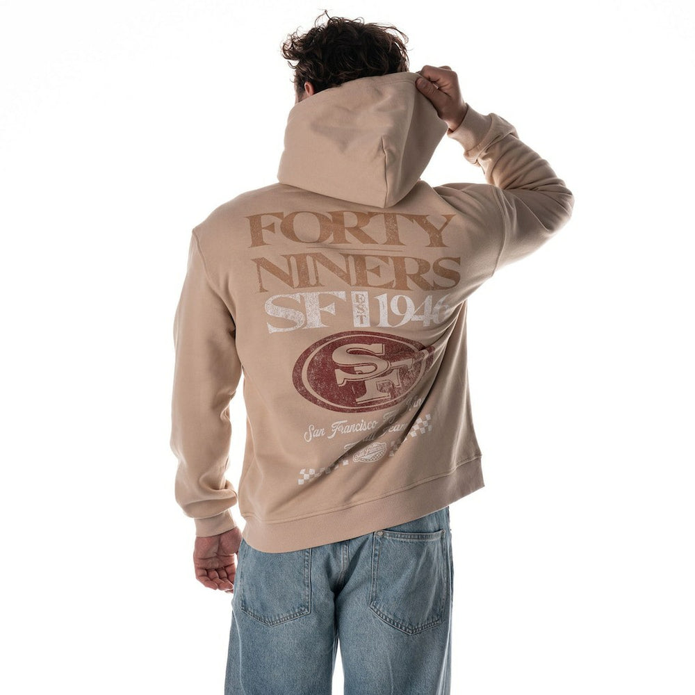 San Francisco 49ers The Wild Collective Unisex Oversized Graphic Fleece Hoodie Tan | NFL