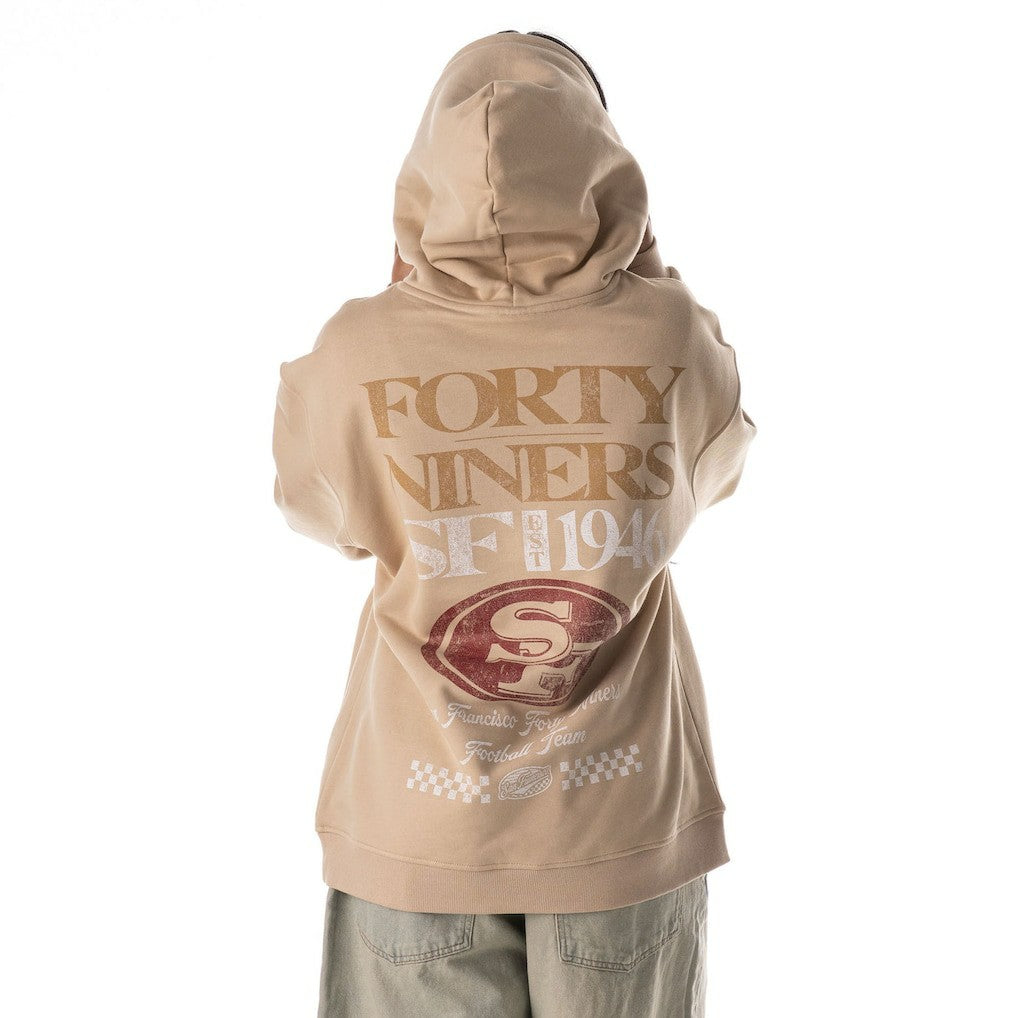 San Francisco 49ers The Wild Collective Unisex Oversized Graphic Fleece Hoodie Tan | NFL