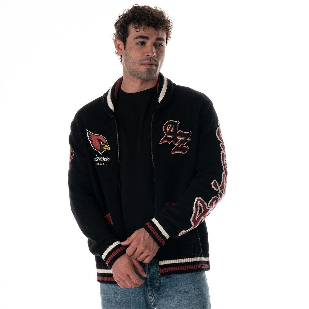 Arizona Cardinals The Wild Collective Unisex Jacquard Full-Zip Sweater Black | NFL
