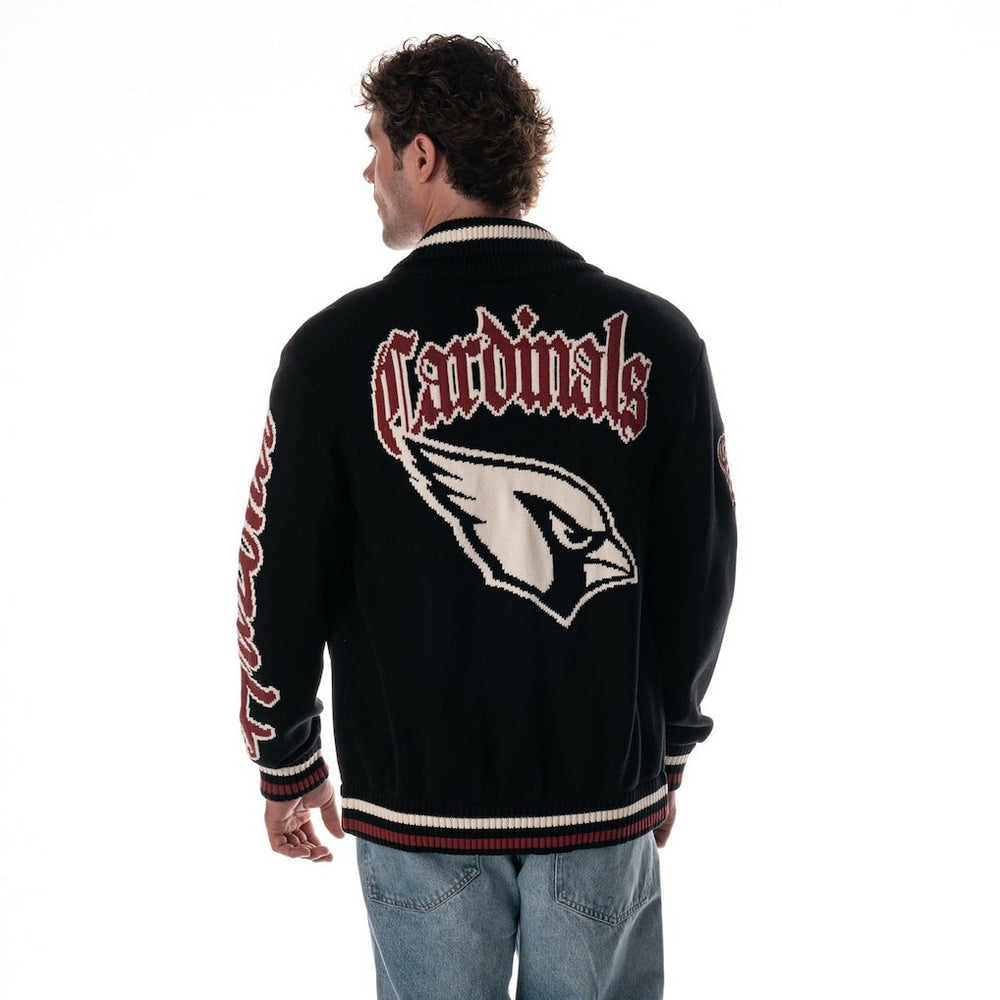 Arizona Cardinals The Wild Collective Unisex Jacquard Full-Zip Sweater Black | NFL