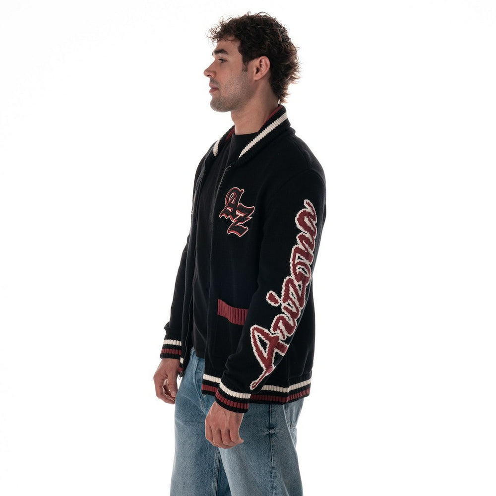 Arizona Cardinals The Wild Collective Unisex Jacquard Full-Zip Sweater Black | NFL