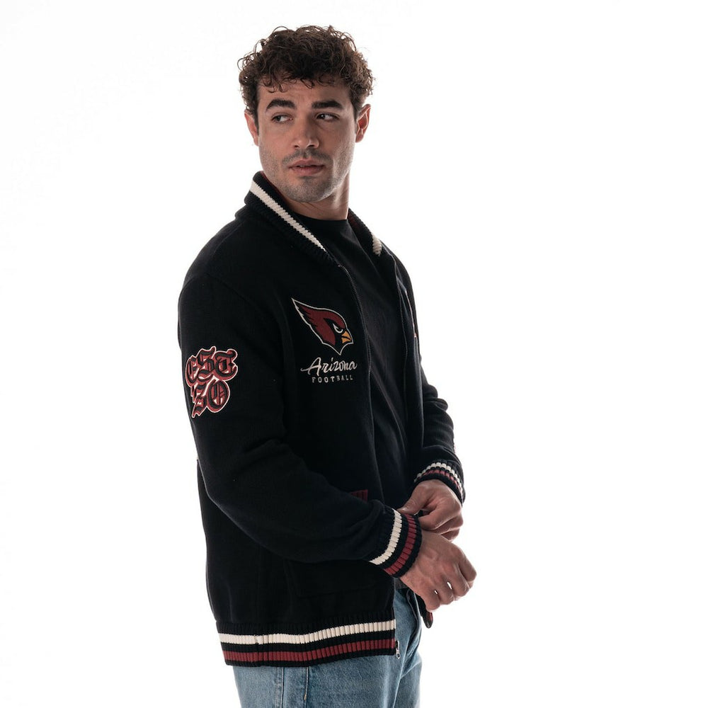 Arizona Cardinals The Wild Collective Unisex Jacquard Full-Zip Sweater Black | NFL