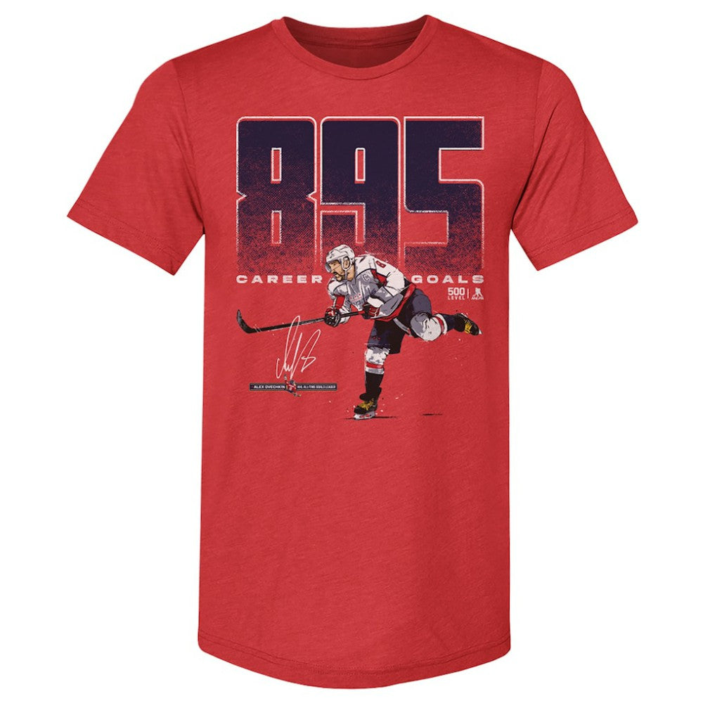 Alexander Ovechkin Washington Capitals 500 Level NHL All-Time Leading Goal Scorer Tri-Blend Bold T-Shirt - Red - NHL