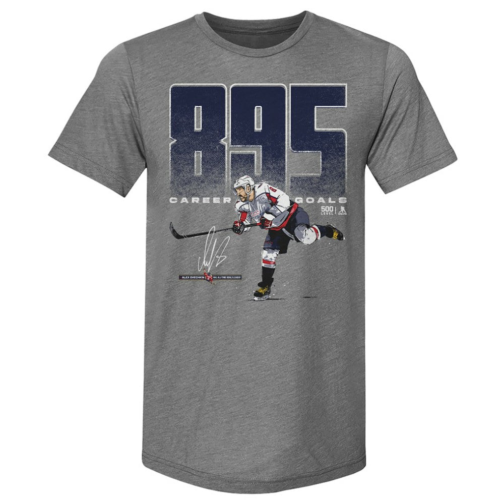 Alexander Ovechkin Washington Capitals 500 Level NHL All-Time Leading Goal Scorer Tri-Blend Bold T-Shirt - Gray - NHL