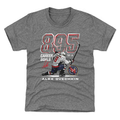 Alexander Ovechkin Washington Capitals 500 Level Youth NHL All-Time Leading Goal Scorer Grunge T-Shirt - Gray - NHL